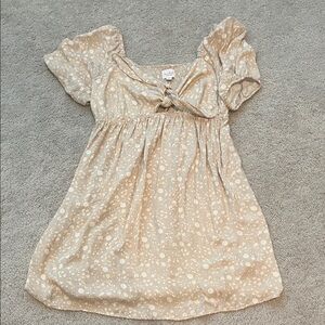 Floral Beige Mini Dress